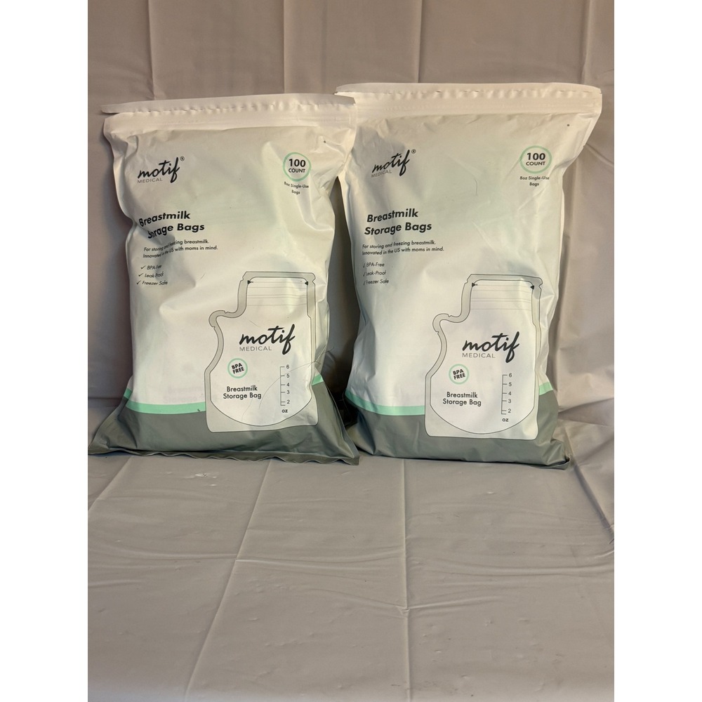 Motif Breastmilk Storage Bags 8oz BPA-Free Leak-Proof NEW Set of 2